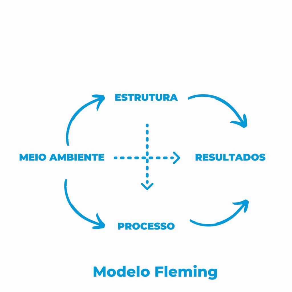 gráfico do modelo fleming, meio ambiente, estrutura, resultados e processos